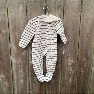 NWT Striped Cotton Blend Hooded Bunting 12 Months